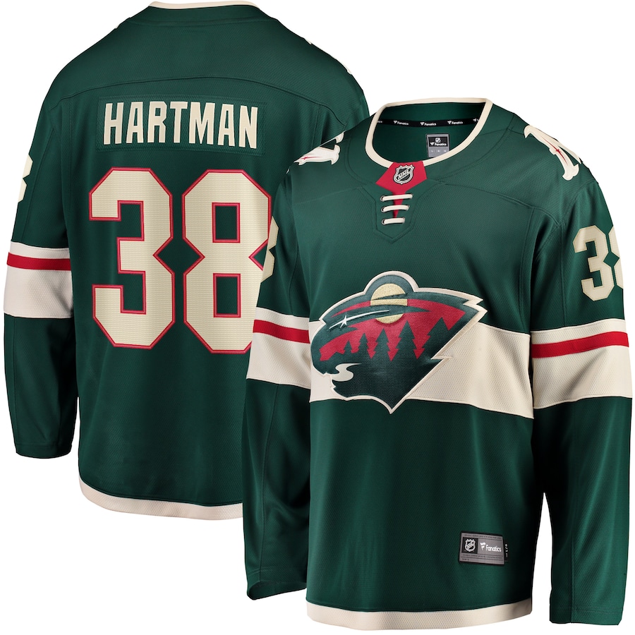 Men's Minnesota Wild Ryan Hartman Fanatics Green Home Breakaway Player Jersey - ujerseystore