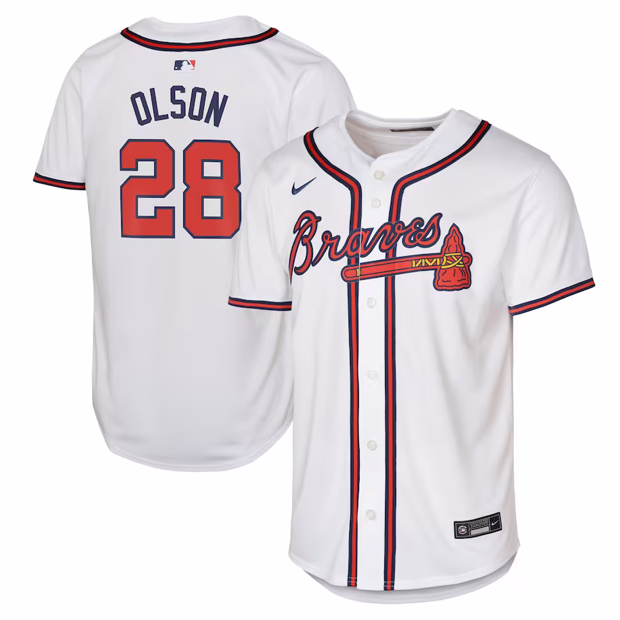 Youth Atlanta Braves Matt Olson Nike White Home Limited Player Jersey - ujerseystore
