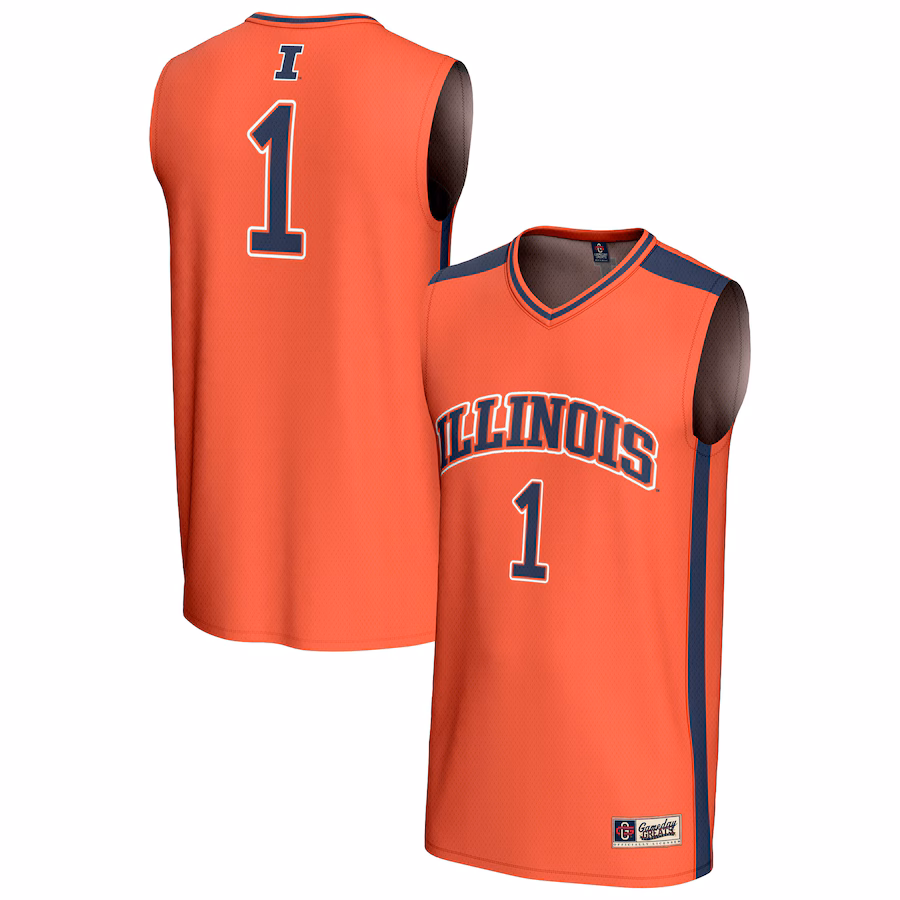 Unisex GameDay Greats #1 Orange Illinois Fighting Illini Lightweight Collegiate Basketball Fashion Jersey - ujerseystore