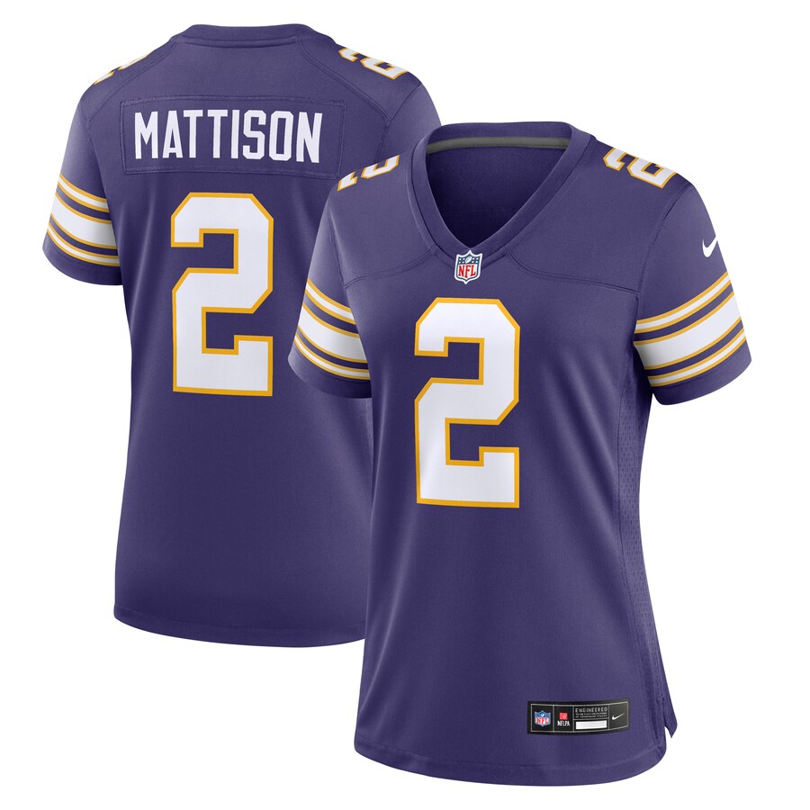 Women's Minnesota Vikings Alexander Mattison Nike Purple Classic Player Game Jersey - ujerseystore