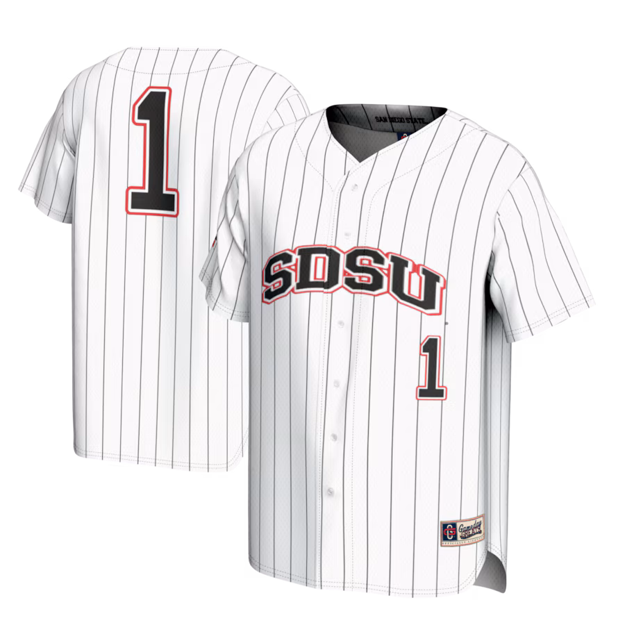 Youth GameDay Greats #1 White San Diego State Aztecs Lightweight Baseball Fashion Jersey - ujerseystore