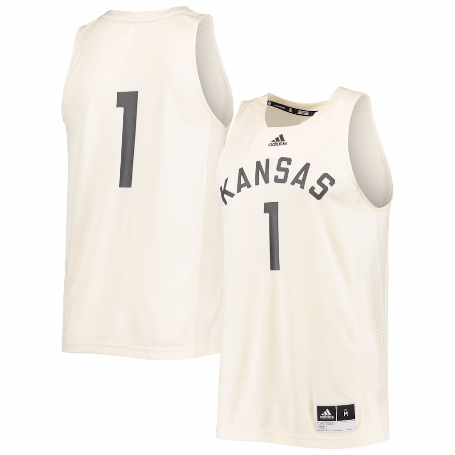 #1 Kansas Jayhawks adidas Reverse Retro Jersey - Cream - ujerseystore