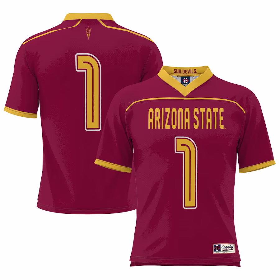 Arizona State Sun Devils GameDay Greats Youth #1 Lightweight Lacrosse Jersey - Maroon - ujerseystore