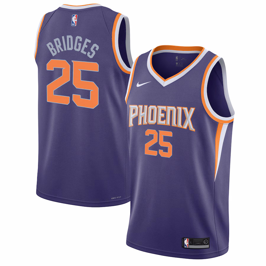 Youth Phoenix Suns Mikal Bridges Nike Purple Swingman Jersey - Icon Edition - ujerseystore