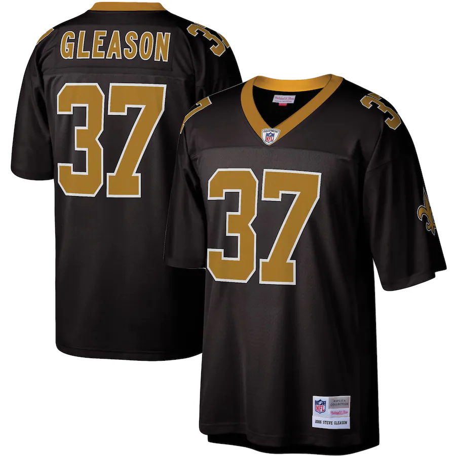 Men's New Orleans Saints Steve Gleason Mitchell & Ness Black Legacy Replica Jersey - ujerseystore