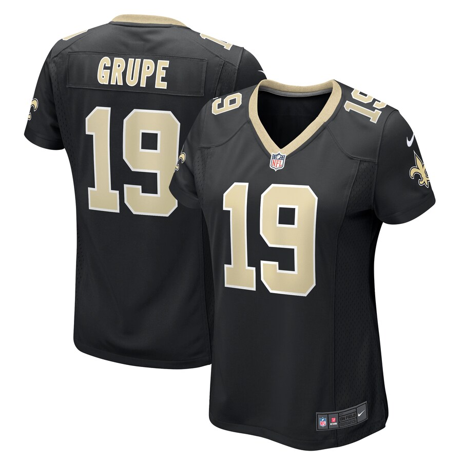 Women's New Orleans Saints Blake Grupe Nike  Black Team Game Jersey - ujerseystore