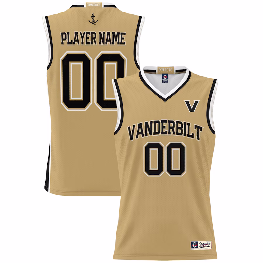 Vanderbilt Commodores GameDay Greats Youth NIL Pick-A-Player Men's Basketball Jersey - Gold - ujerseystore