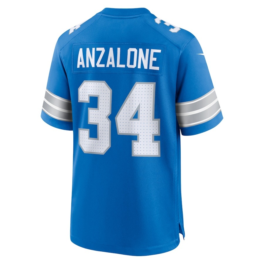 Men's Detroit Lions Alex Anzalone Nike Blue Game Jersey - ujerseystore