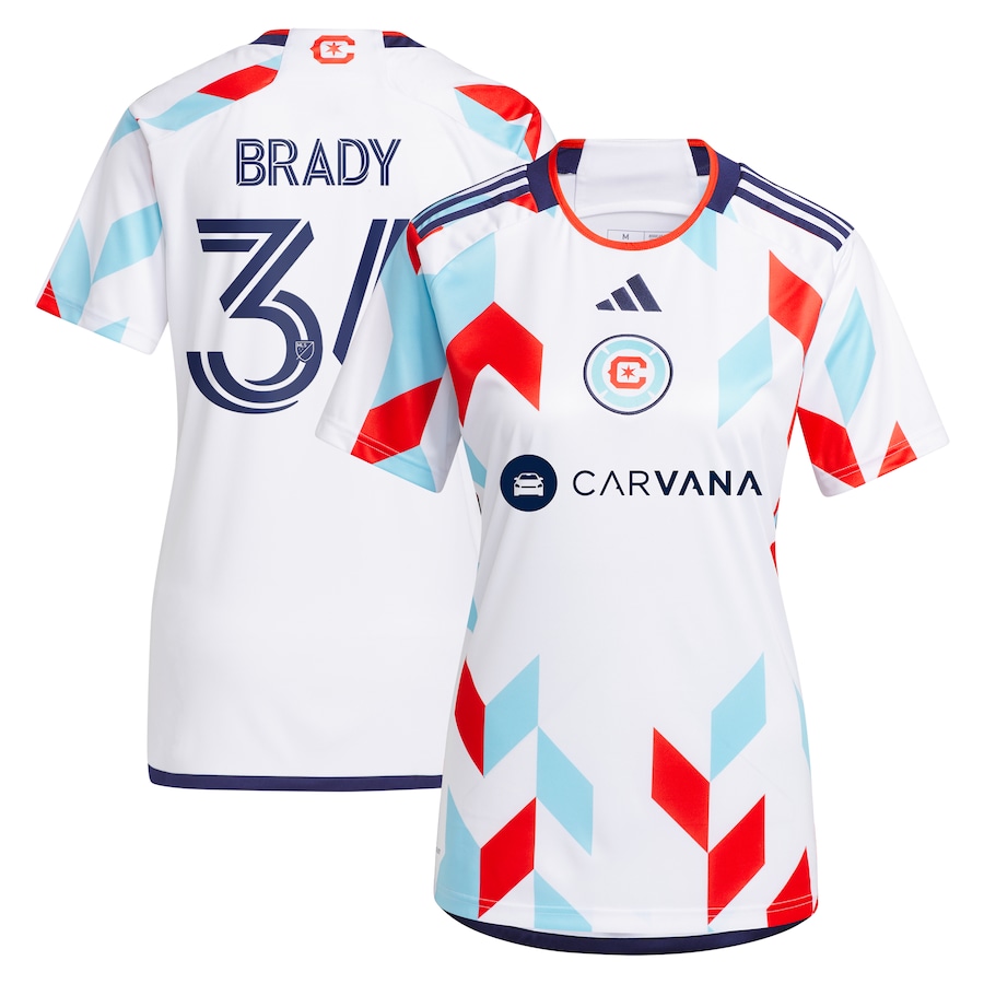 Women's Chicago Fire Chris Brady adidas White 2024 A Kit For All Replica Player Jersey - ujerseystore