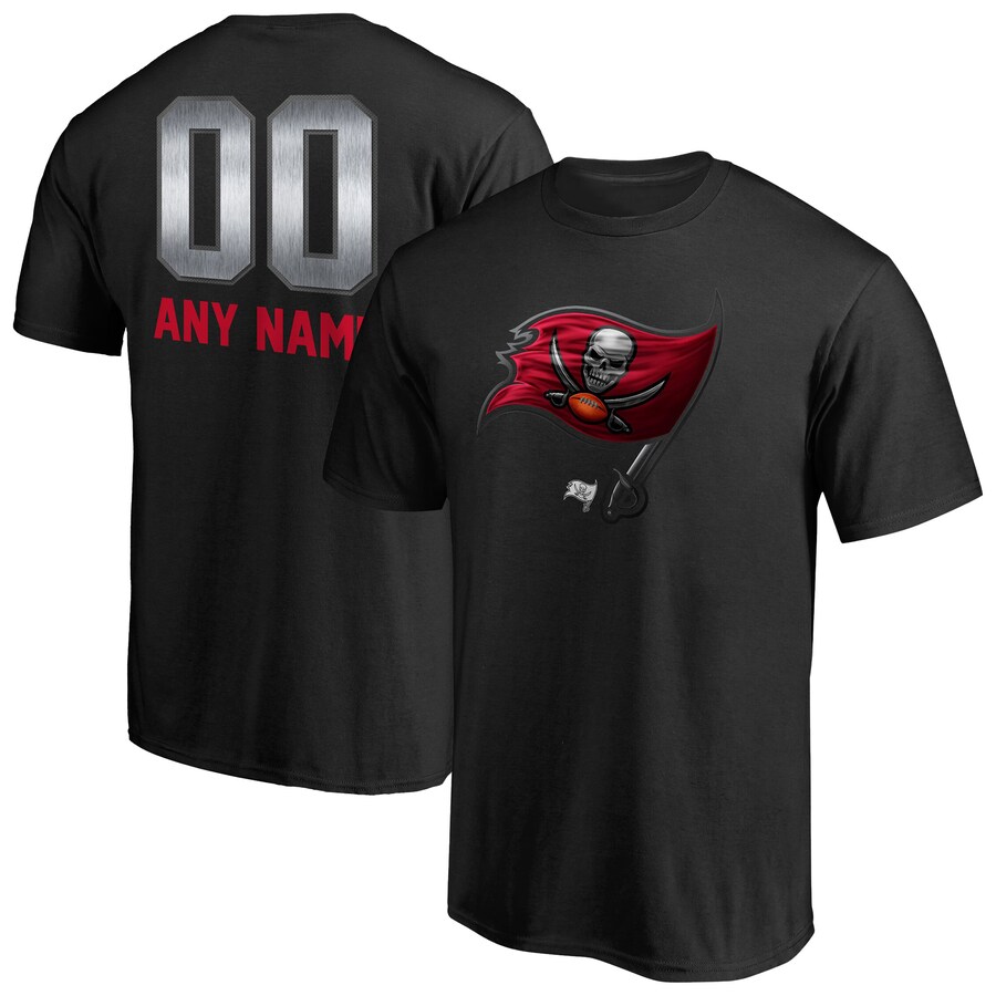 Men's Tampa Bay Buccaneers Black Personalized Midnight Mascot T-Shirt - ujerseystore
