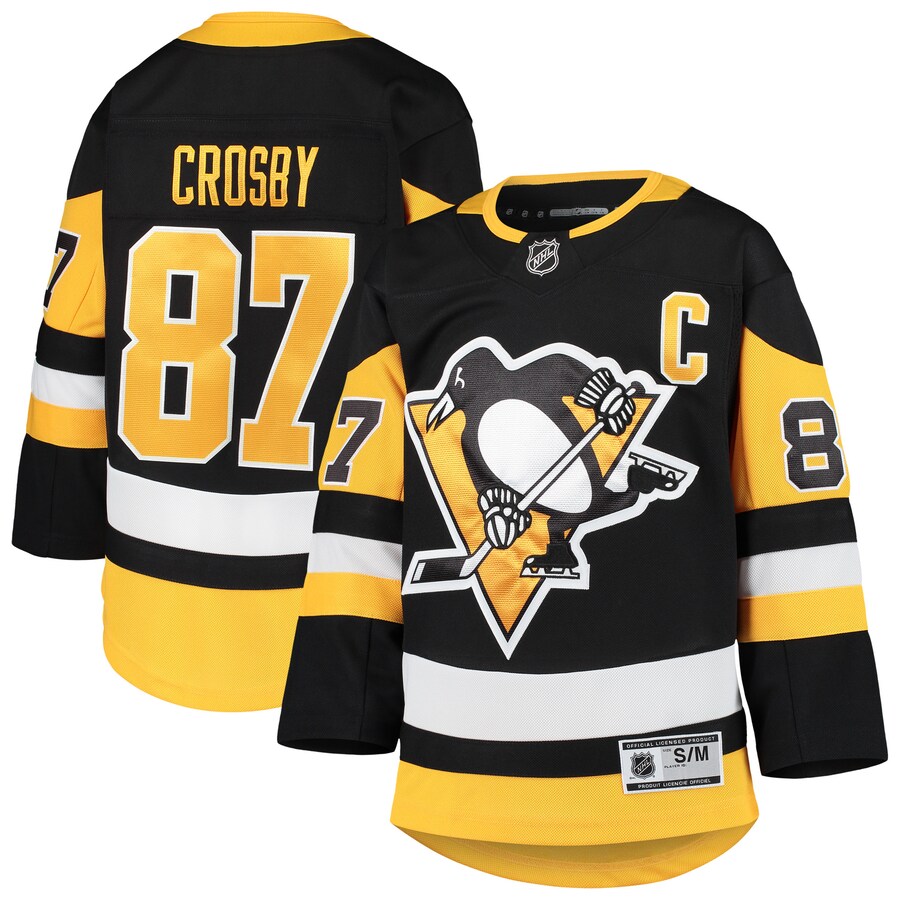 Youth Pittsburgh Penguins Sidney Crosby Black Premier Player Jersey - ujerseystore