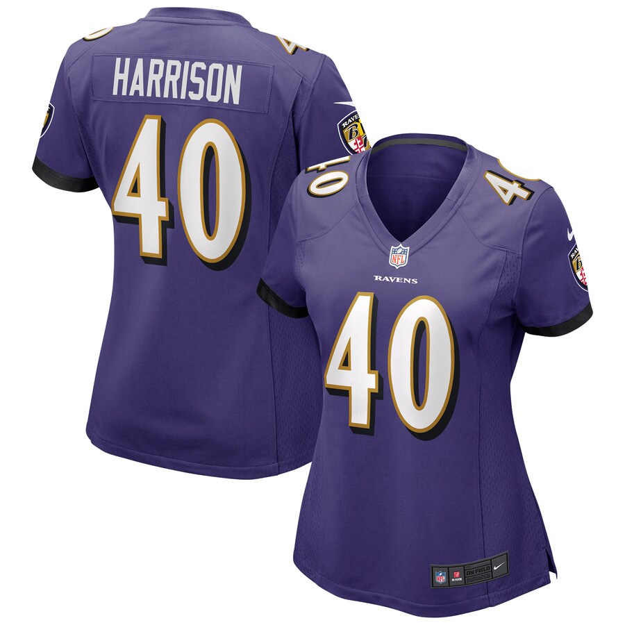 Women's Baltimore Ravens Malik Harrison Nike Purple Game Jersey - ujerseystore