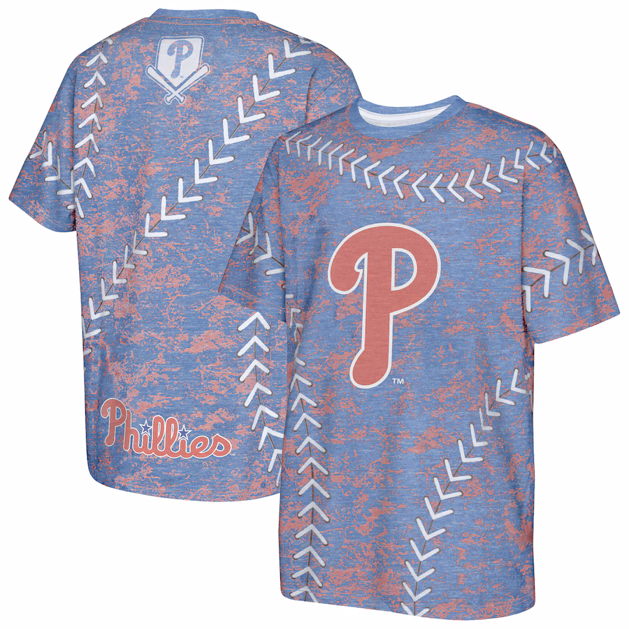 Youth Philadelphia Phillies Royal Slide Score Bold T-Shirt - ujerseystore