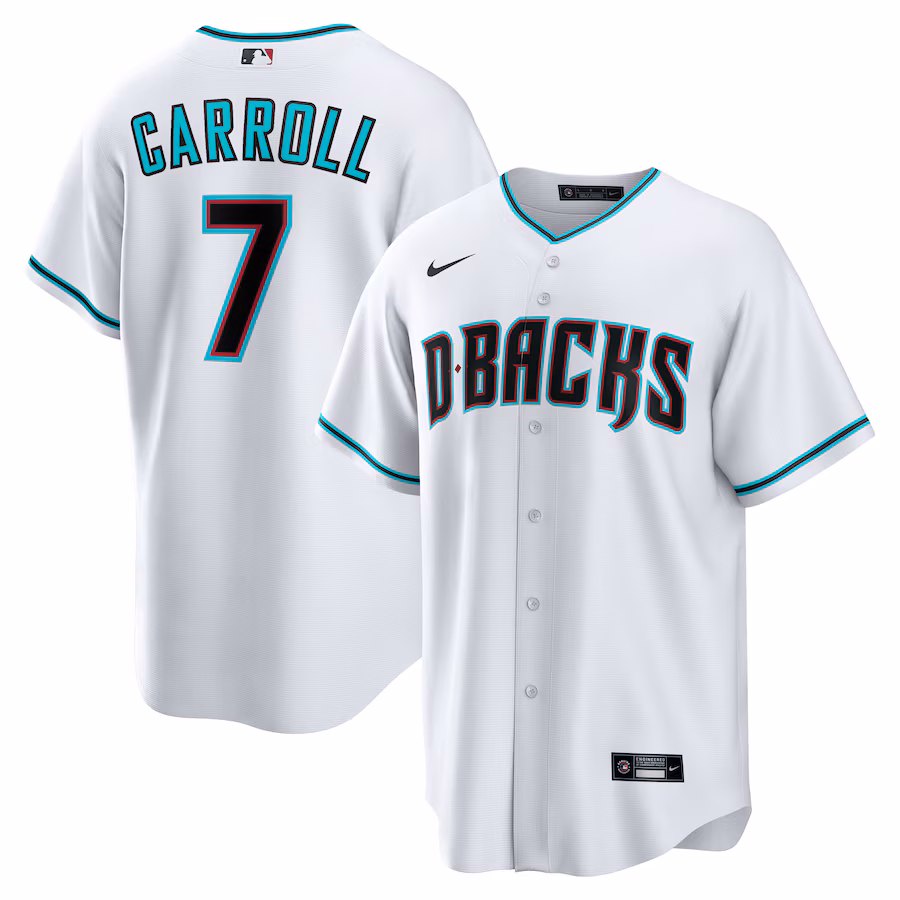 Youth Arizona Diamondbacks Corbin Carroll Nike White Home Replica Player Jersey - ujerseystore