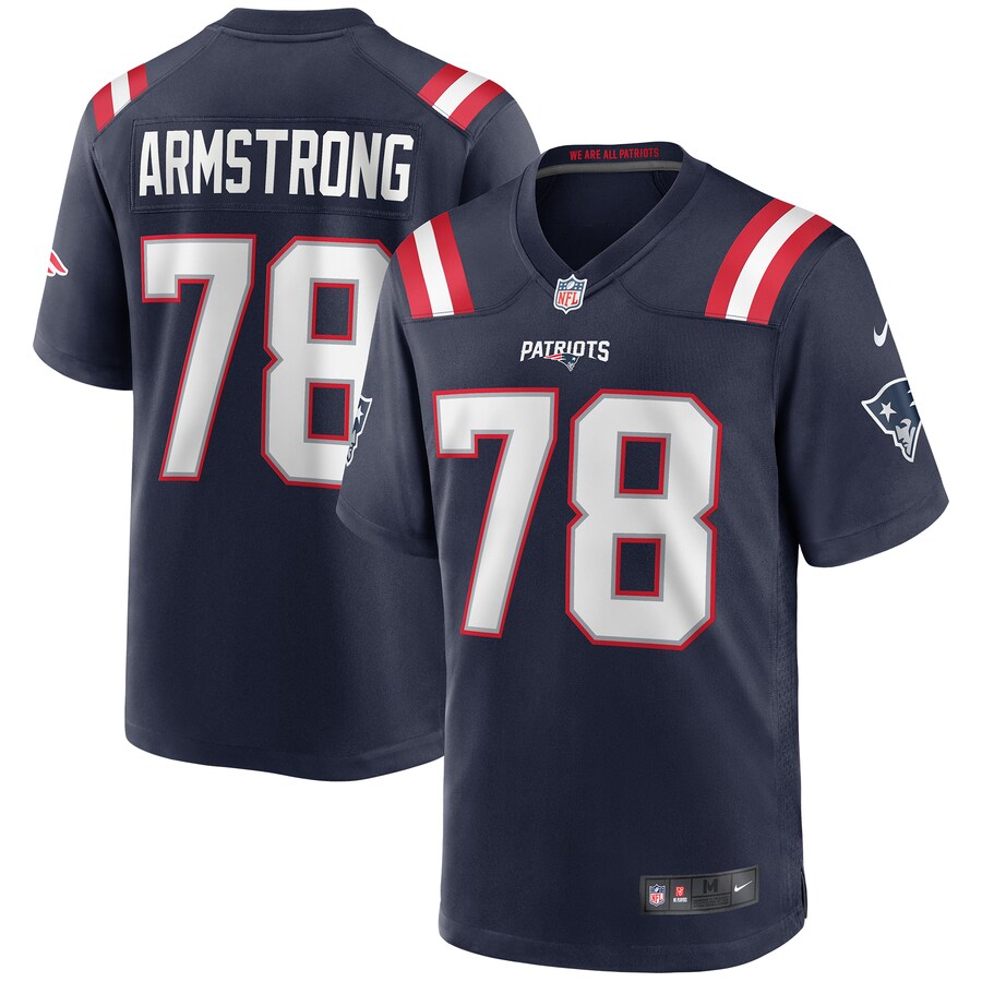 Men's New England Patriots Bruce Armstrong Nike Navy Game Retired Player Jersey - ujerseystore
