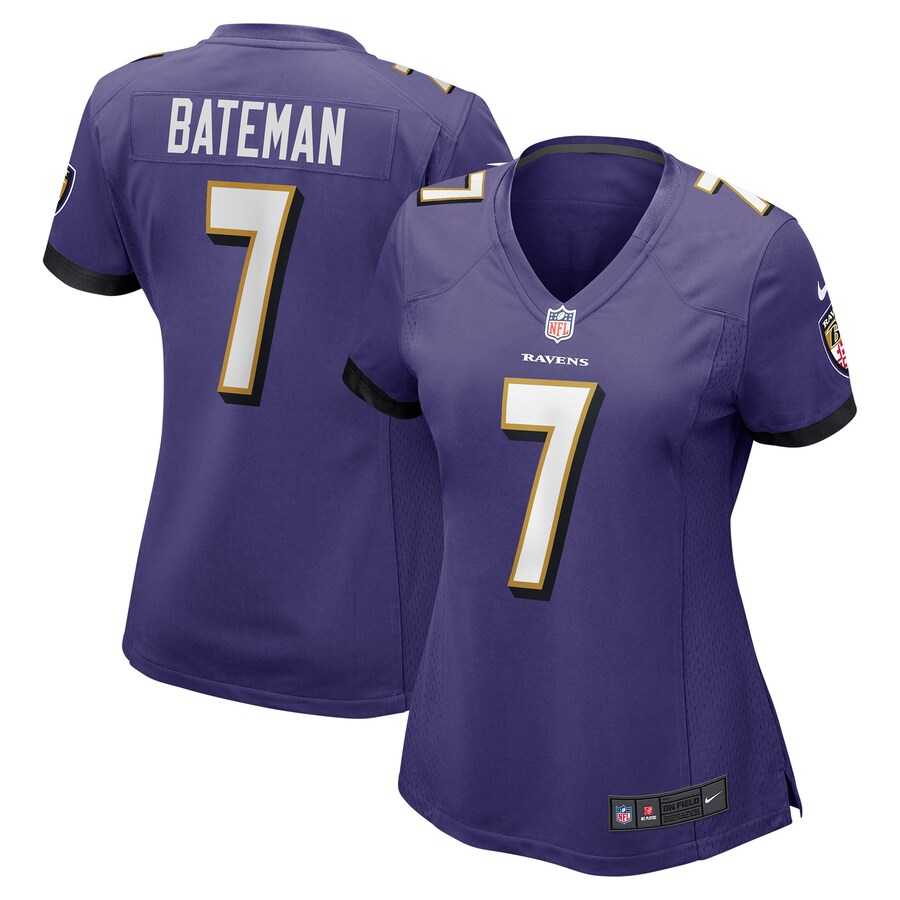 Women's Baltimore Ravens Rashod Bateman Nike Purple Game Jersey - ujerseystore
