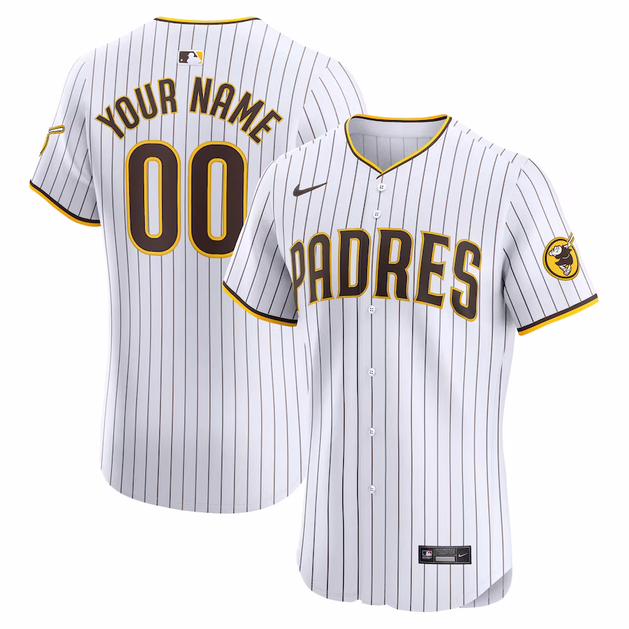 Men's San Diego Padres Nike White Home Elite Custom Jersey - ujerseystore