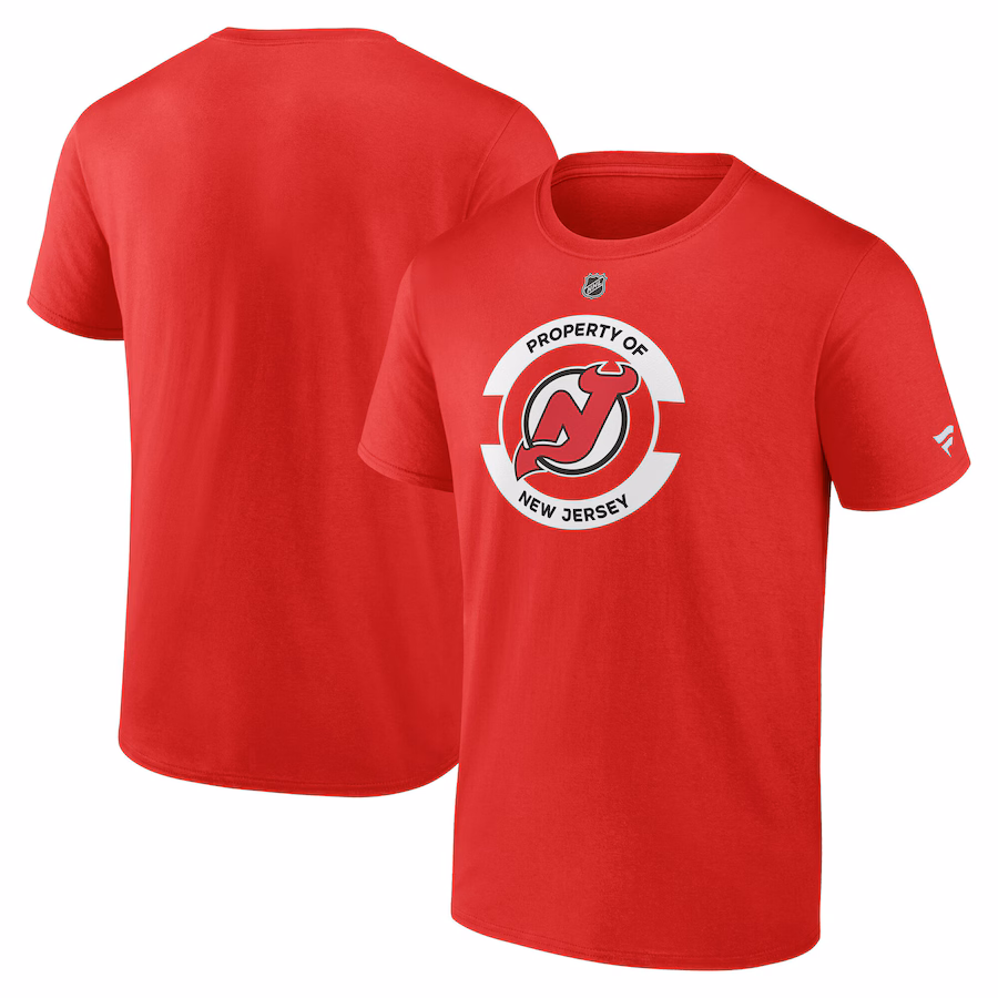 Men's New Jersey Devils Fanatics Red Authentic Pro Core Secondary T-Shirt - ujerseystore