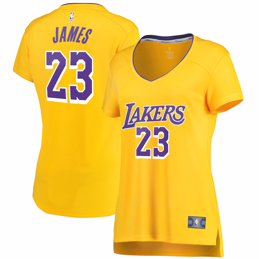 Women's Los Angeles Lakers LeBron James Fanatics Gold Fast Break Replica Jersey - Icon Edition - ujerseystore