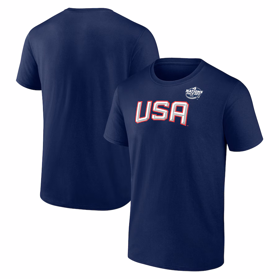 Men's USA Fanatics Navy 2025 4 Nations Face-Off Primary Logo T-Shirt - ujerseystore