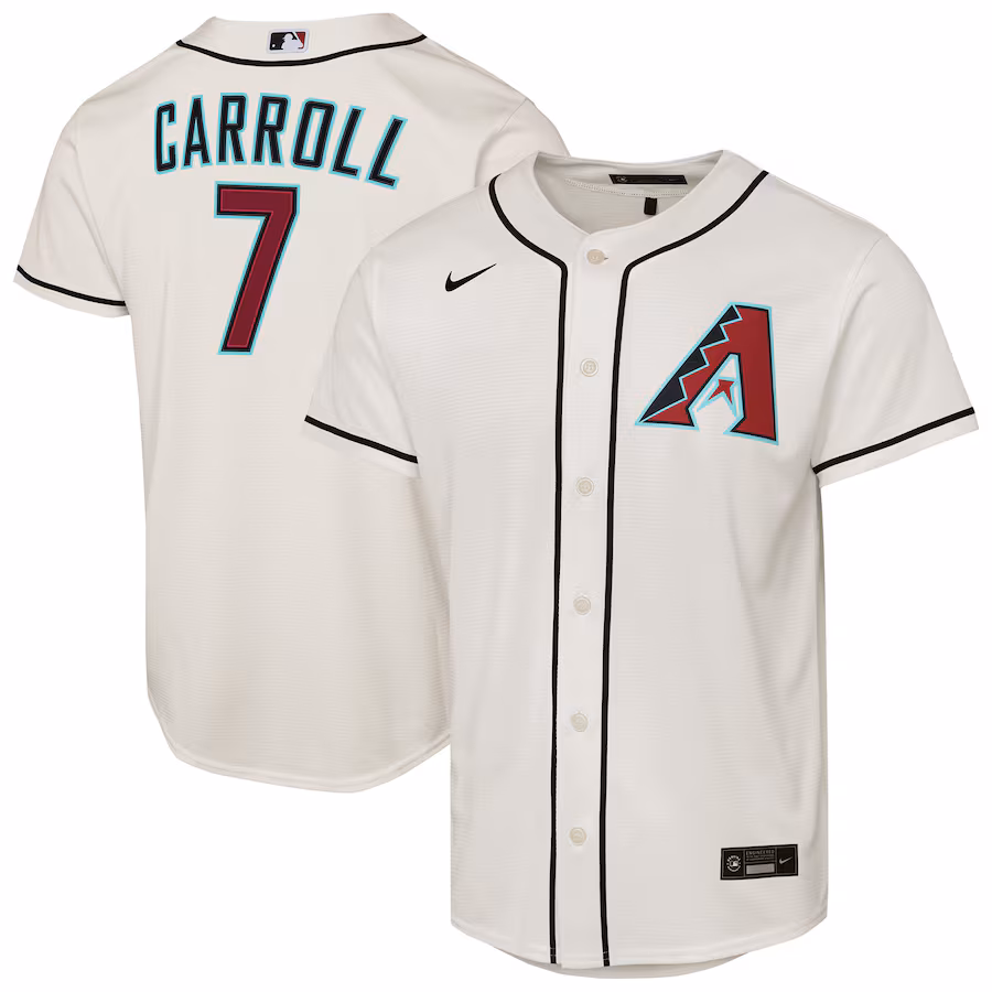 Youth Arizona Diamondbacks Corbin Carroll Nike Cream Home Replica Player Jersey - ujerseystore