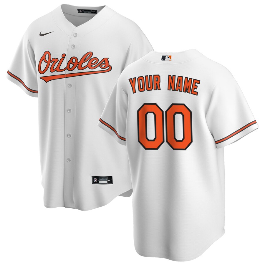 Men's Baltimore Orioles Nike White Home Replica Custom Jersey - ujerseystore