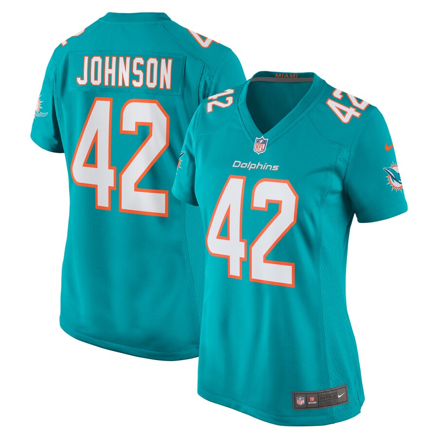 Women's Miami Dolphins Alexander Johnson Nike  Aqua  Game Jersey - ujerseystore