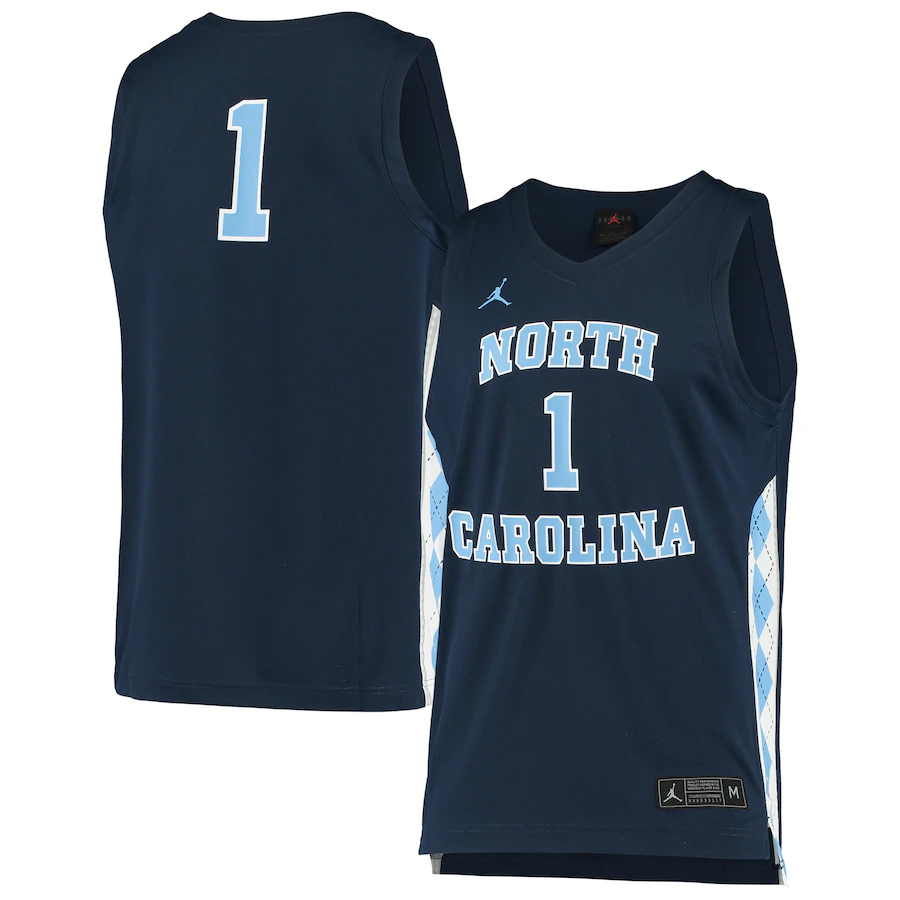 Unisex Jordan Brand #1 Navy North Carolina Tar Heels Replica Basketball Jersey - ujerseystore