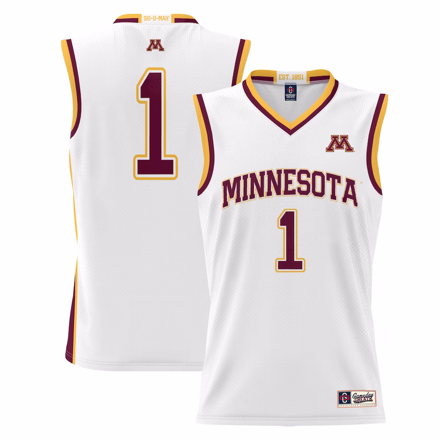 #1 Minnesota Golden Gophers GameDay Greats Youth Lightweight Basketball Jersey - White - ujerseystore