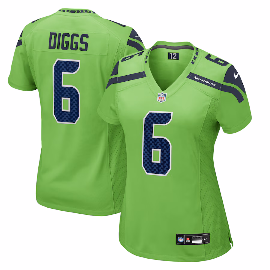 Women's Seattle Seahawks Quandre Diggs Nike Neon Green  Game Jersey - ujerseystore