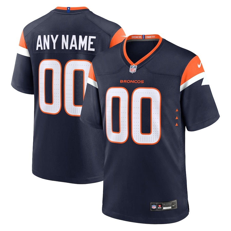 Men's Denver Broncos  Nike Navy Alternate Mile High Collection Custom Game Jersey - ujerseystore