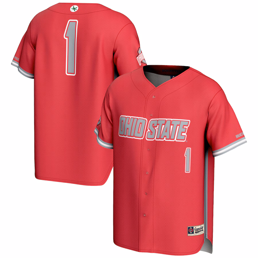 Men's GameDay Greats #1 Scarlet Ohio State Buckeyes Lightweight Baseball Jersey - ujerseystore