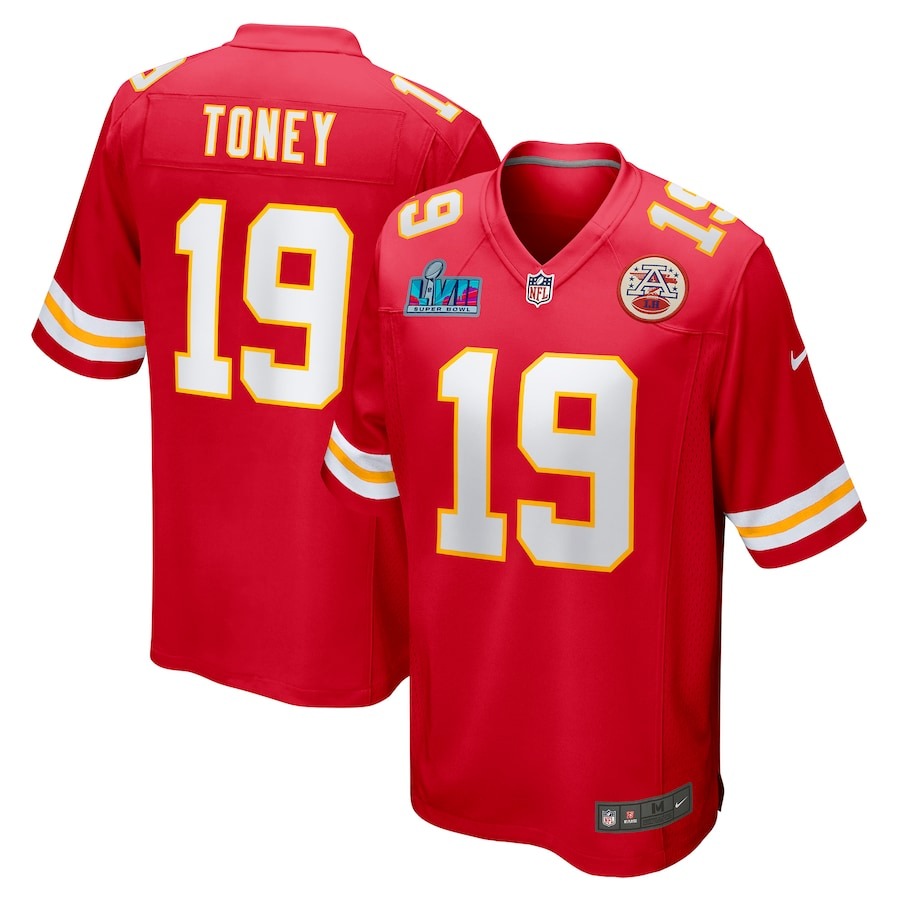 Men's Kansas City Chiefs Kadarius Toney Nike Red Super Bowl LVII (2022 Season) Patch Game Jersey - ujerseystore