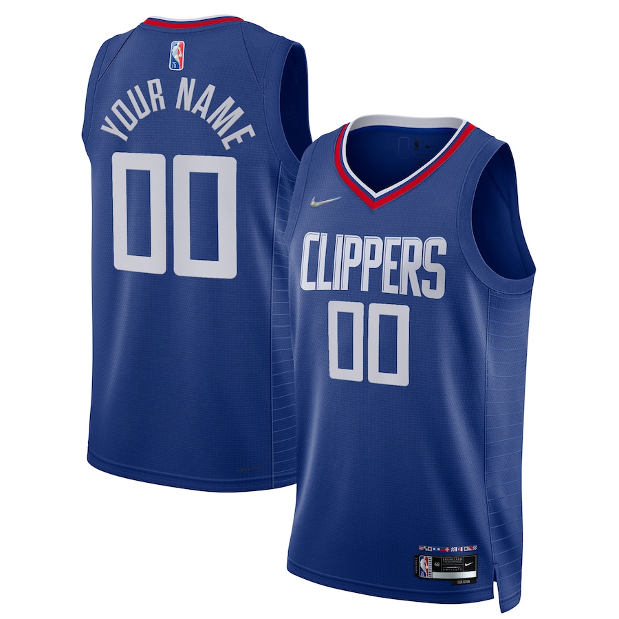 Men's LA Clippers Nike Royal 2021/22 Diamond Swingman Custom Jersey - Icon Edition - ujerseystore