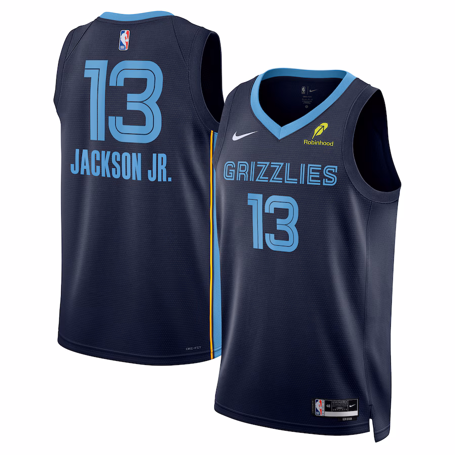 Unisex Memphis Grizzlies Jaren Jackson Jr. Nike Navy Swingman Badge Player Jersey - Icon Edition - ujerseystore