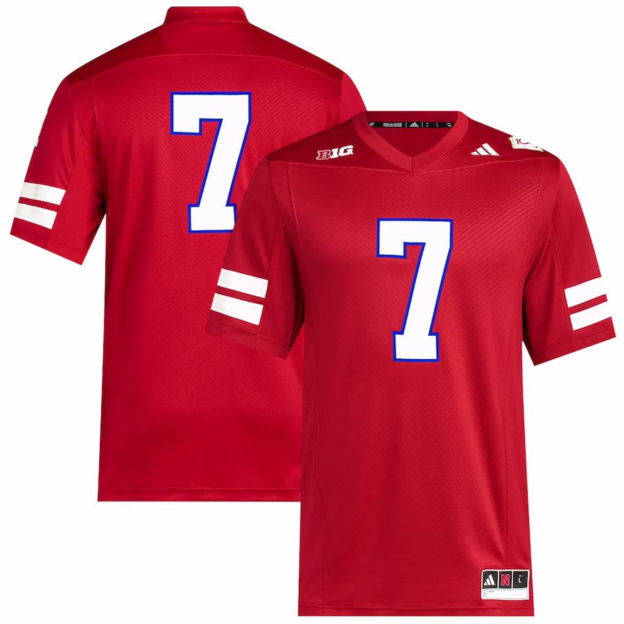 #7 Nebraska Huskers adidas Memorial Stadium 100th Anniversary Premier Football Jersey - Scarlet - ujerseystore