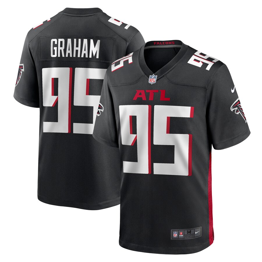 Men's Atlanta Falcons Ta'Quon Graham Nike Black Game Jersey - ujerseystore