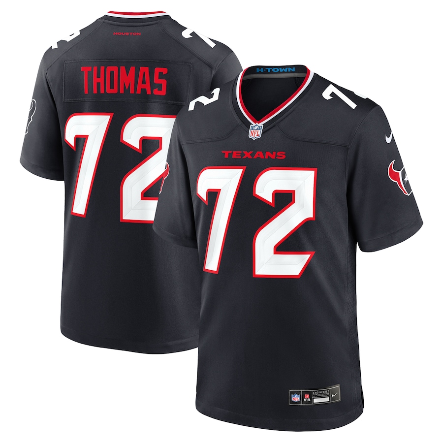 Men's Houston Texans Jaylon Thomas Nike Navy Team Game Jersey - ujerseystore