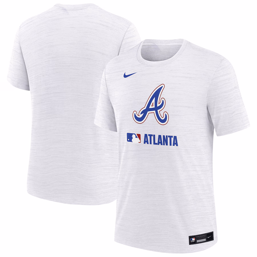 Youth Atlanta Braves Nike White Authentic Collection City Connect Velocity Performance T-Shirt - ujerseystore