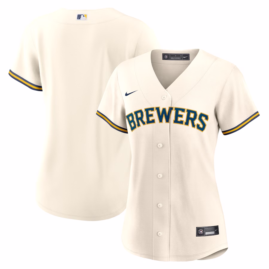 Women's Milwaukee Brewers Nike Cream Home Replica Team Jersey - ujerseystore