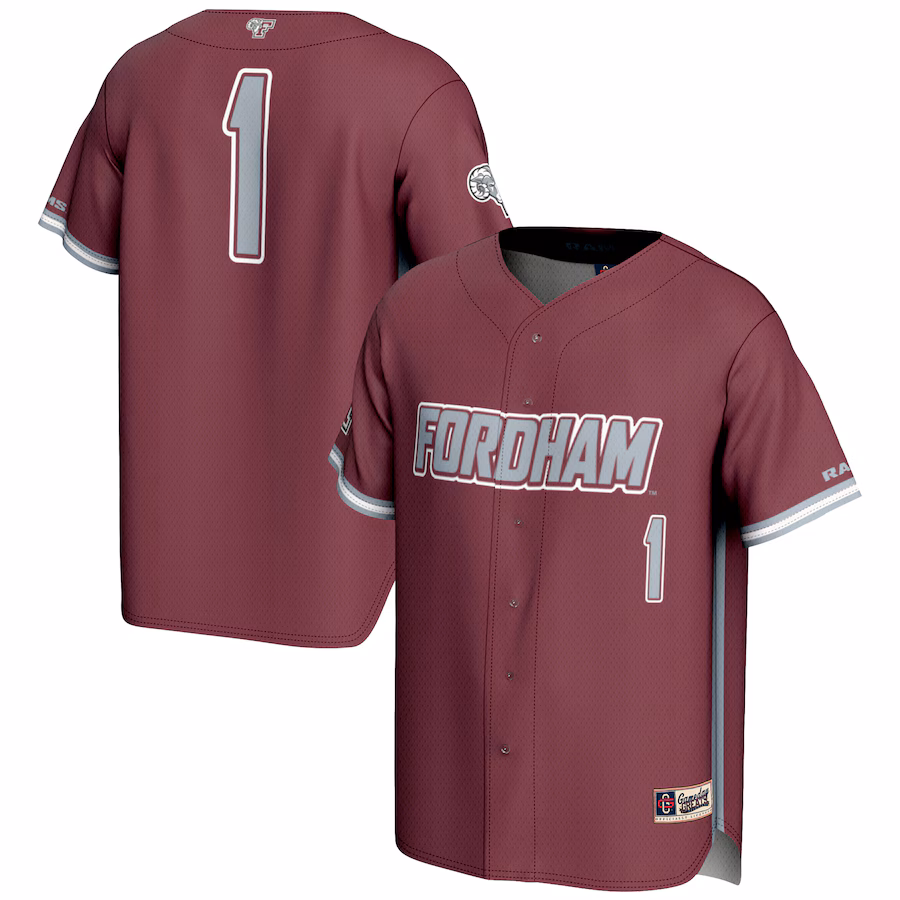 Youth GameDay Greats #1 Maroon Fordham Rams Lightweight Baseball Jersey - ujerseystore