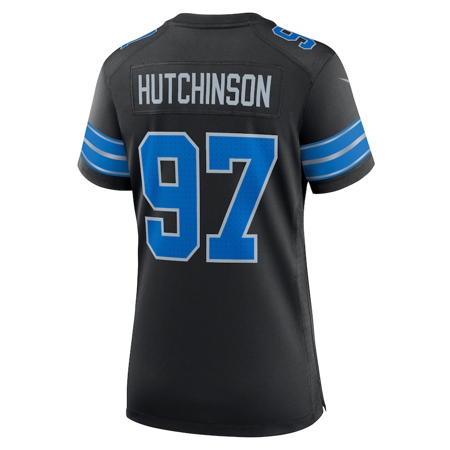 Women's Detroit Lions Aidan Hutchinson Nike Black 2nd Alternate Game Jersey - ujerseystore