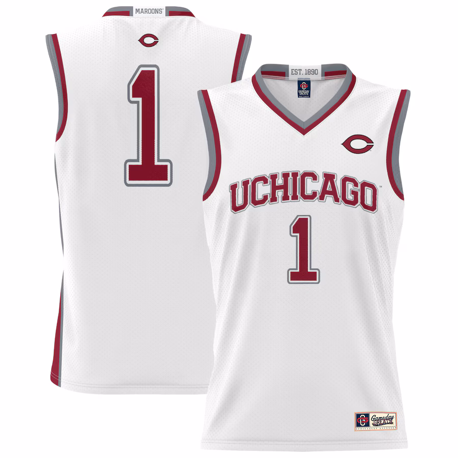 #1 UChicago Maroons GameDay Greats Youth Lightweight Basketball Jersey - White - ujerseystore