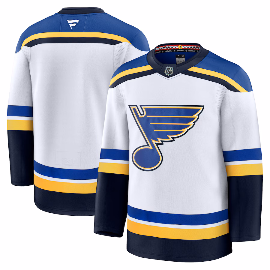 Men's St. Louis Blues Fanatics White Away Premium Jersey - ujerseystore
