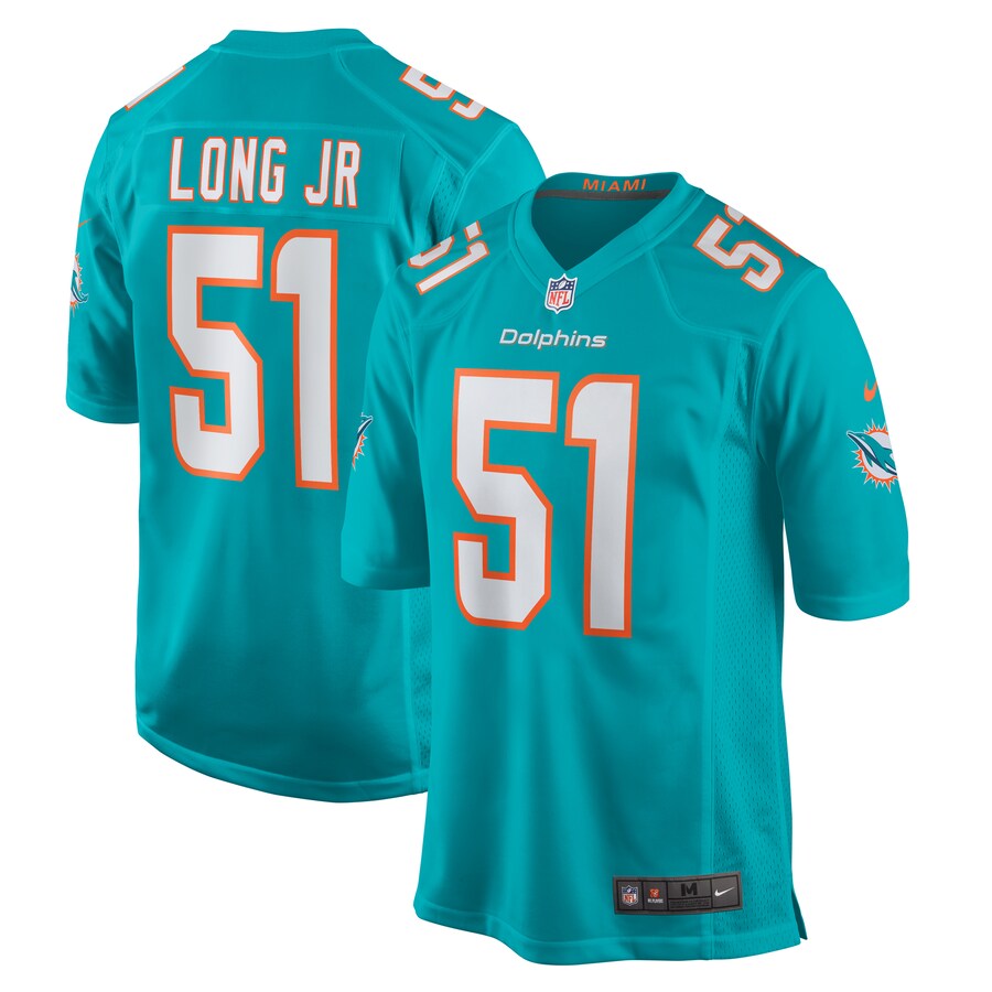 Men's Miami Dolphins David Long Jr. Nike Aqua Game Jersey - ujerseystore