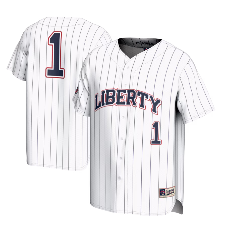 #1 Liberty Flames GameDay Greats Lightweight Baseball Fashion Jersey - White - ujerseystore