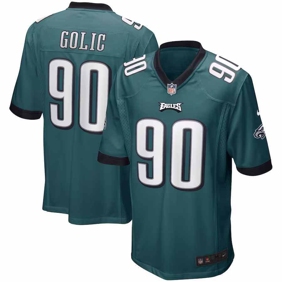 Men's Philadelphia Eagles Mike Golic Nike Midnight Green Game Retired Player Jersey - ujerseystore