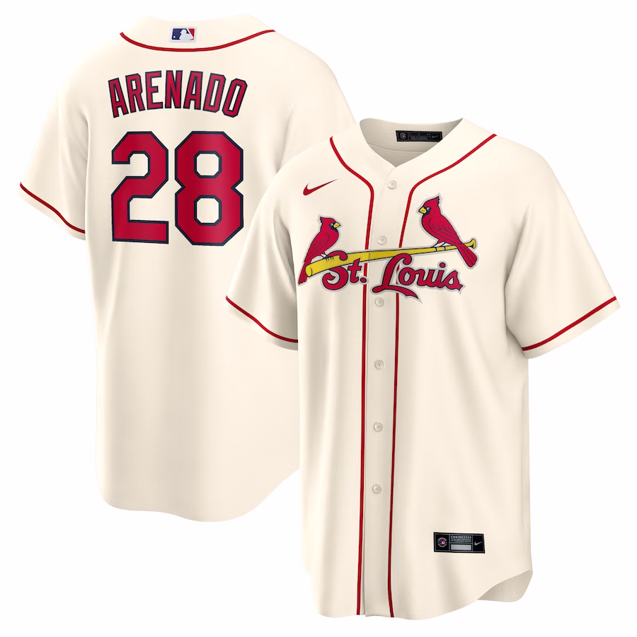 Men's St. Louis Cardinals Nolan Arenado Nike Cream Alternate Official Replica Player Jersey - ujerseystore