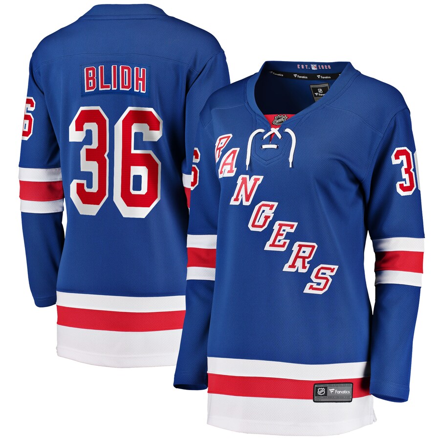 Women's New York Rangers Anton Blidh Fanatics Branded Blue Home Breakaway Player Jersey - ujerseystore