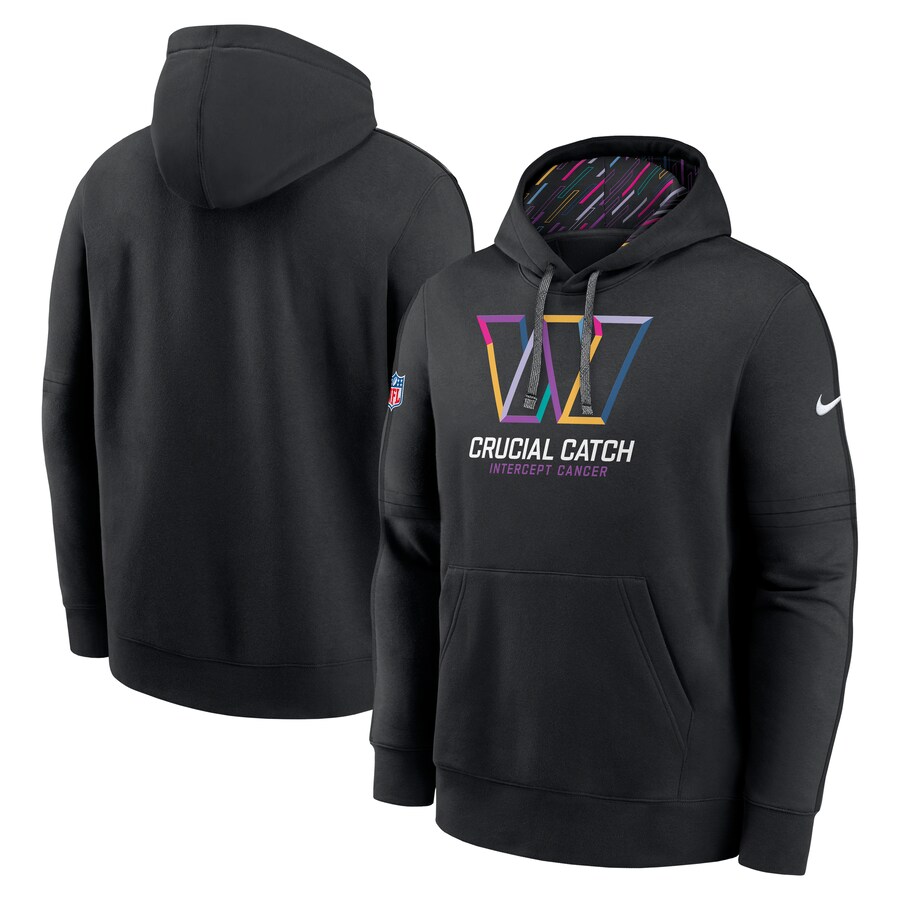 Men's Washington Commanders Nike Black 2024 NFL Crucial Catch Club Pullover Hoodie - ujerseystore